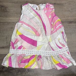 Emilio Pucci Pink and Yellow Kids Casual Dress
